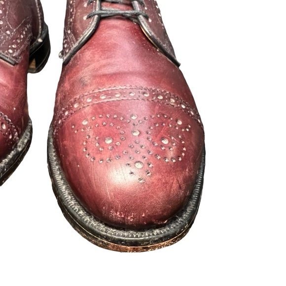 Allen Edmonds Sanford 5277 Burgundy Brown Cap Toe Oxford Dress Shoes Men's 9.5 D - Picture 7 of 14